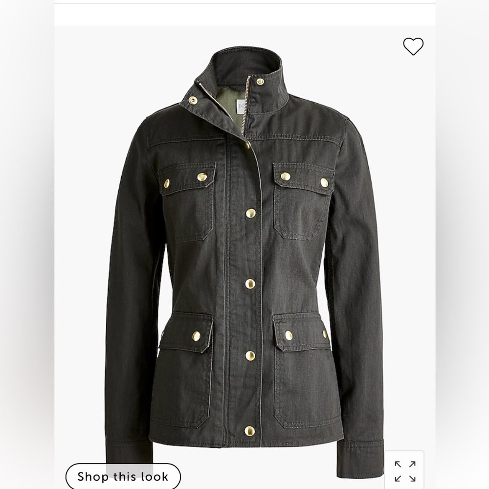 J. Crew Water Resistant Resin-coated twill field jacket Mossy Brown Green Sz S - Picture 1 of 12